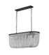 Bethel International 6 Light in Satin Black Oval Chandelier With Clear Beaded hanging Crystals Model: LA64C50BK