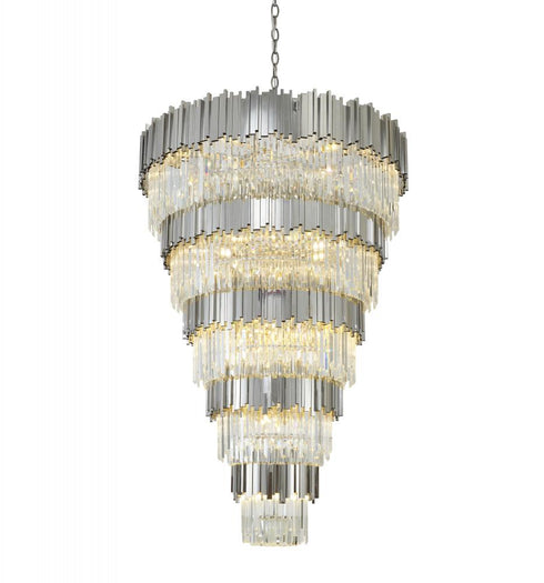 Bethel International 60 Light Five Tier Chrome Frame Chandelier Model: MU66C43SHN