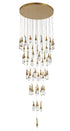 Bethel International 60 Light in Antique Brass LED Chandelier With Hanging Crystals Model: OCH01C28BR