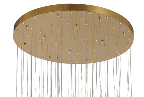 Bethel International 60 Light in Antique Brass LED Chandelier With Hanging Crystals Model: OCH01C28BR