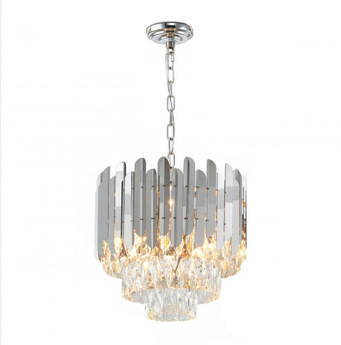 Bethel International 7 Light Chrome Stainless Steel Frame Chandelier Model: GL406C16CH