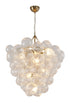 Bethel International 8 Light in Brass Meta Chandelier With Clear Swirl Glass Shades Model: KM13C32BR
