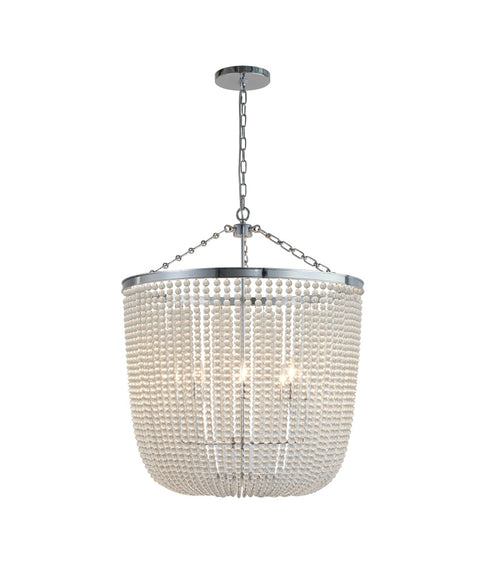 Bethel International 8 Light in Chrome Chandelier With Clear Beaded hanging Glass Model: LA62C30CH