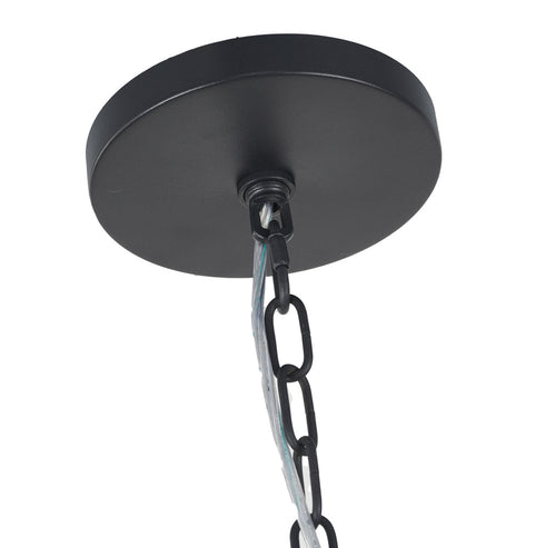 Bethel International 8 Light in Satin Black Chandelier With Clear Beaded hanging Glass Model: LA62C30BK