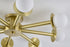 Bethel International 8 Light in Satin Brass Flush Mount With White Glass Globe Shades Model: BLT106C36BR