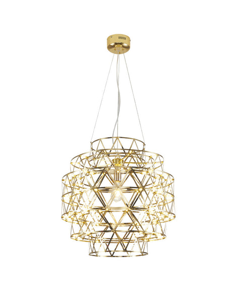 Bethel International 85 Light Dimmable in Gold Stainless Steel LED Chandelier in a 5 Tier Design Model: MN52C24G