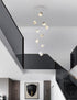 Bethel International 9 Light in Chrome Cubed Chandelier With A Clear Distorted Glass Shades Model: GL446C27CH