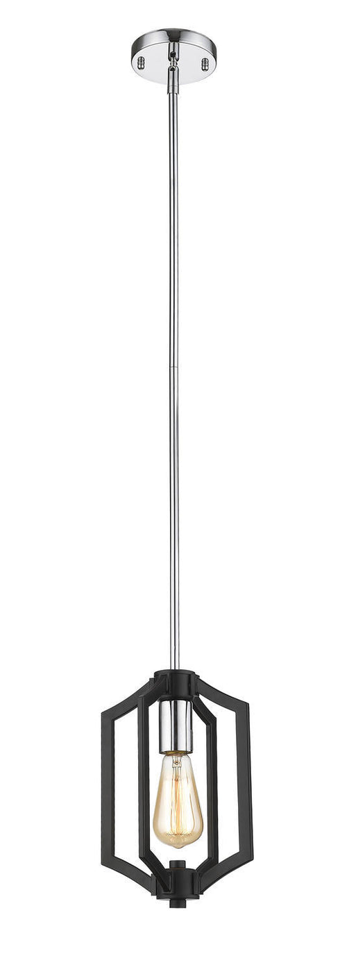 Bethel International China Single Pendant Lighting in Black & Chrome Finish Model: YS6904-1P-BK-CH