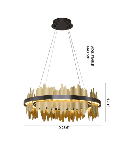 Bethel International in Black and Brass LED Chandelier Model: FT125C23B
