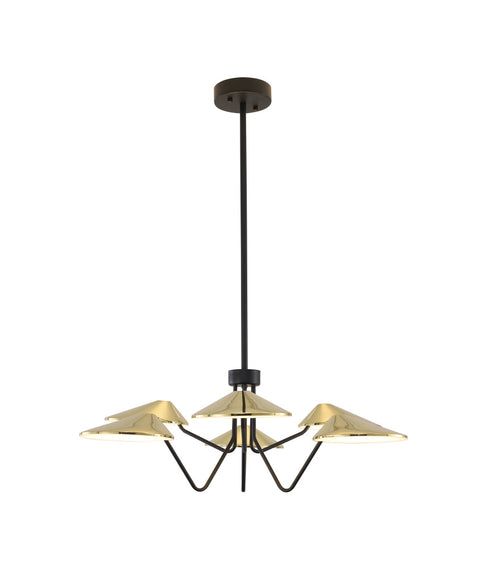 Bethel International in Black and Shiny Brass LED Chandelier Model: MU151C34BR