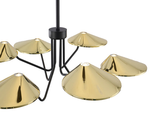 Bethel International in Black and Shiny Brass LED Chandelier Model: MU151C34BR
