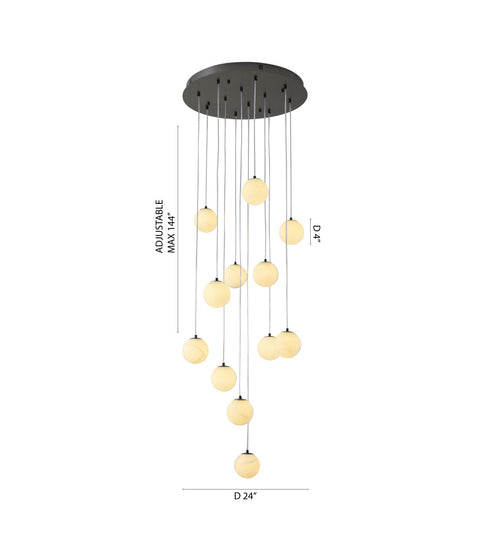 Bethel International in Black Chandelier Model: WHP24BLK