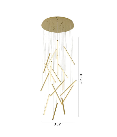 Bethel International in Brass LED Chandelier Model: LTY01C32BR