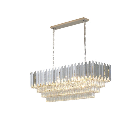 Bethel International in Chrome Rectangular Frame Chandelier Model: GL406C47CH