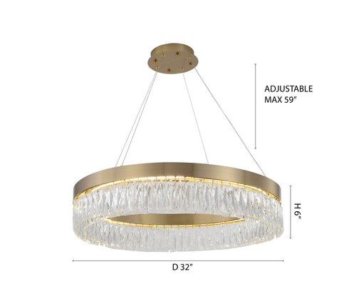 Bethel International in Gold LED Chandelier Model: FT93C32G-2