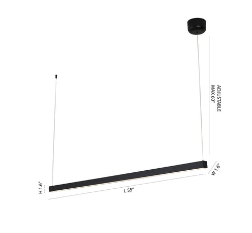 Bethel International in Matte Black LED Chandelier Model: LTY03C55BLK