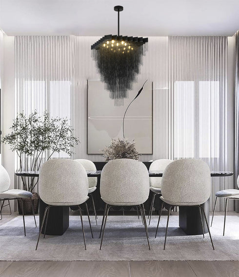 Bethel International in Satin Black Chandelier Model: IMG12C31BK