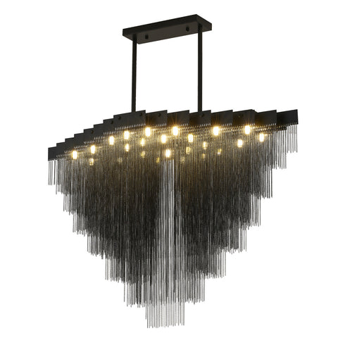 Bethel International in Satin Black Chandelier Model: IMG14C47BK