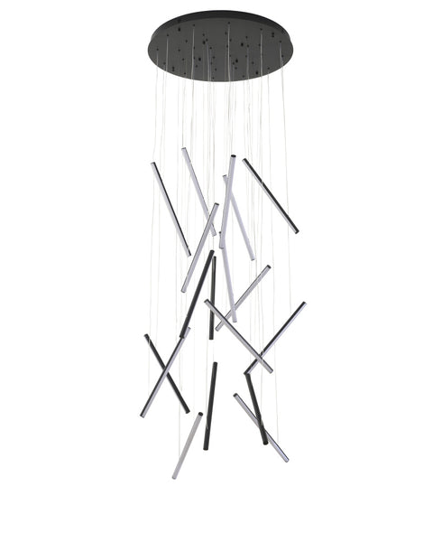 Bethel International in Satin Black LED Chandelier Model: LTY01C32BLK