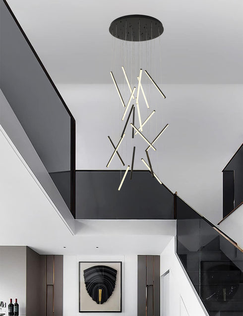 Bethel International in Satin Black LED Chandelier Model: LTY01C32BLK