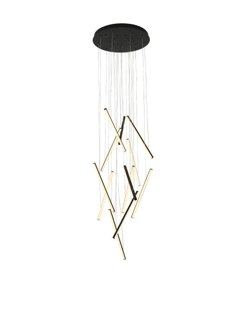 Bethel International in Satin Black LED Chandelier Model: LTY02C24BLK