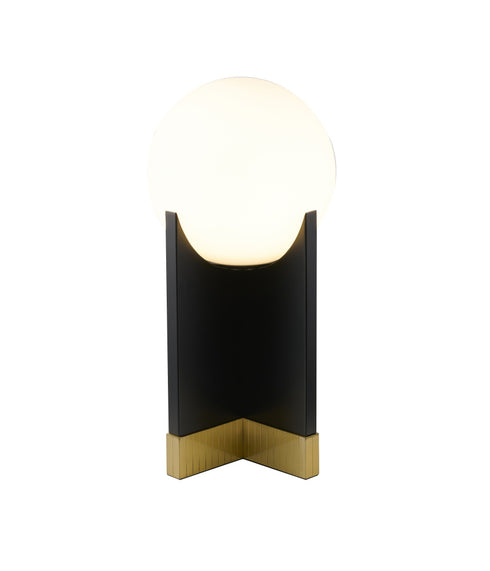 Bethel International in Satin Brass and Black Table Lamp Model: MU134CT16BR