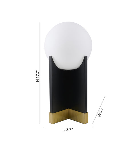 Bethel International in Satin Brass and Black Table Lamp Model: MU134CT16BR