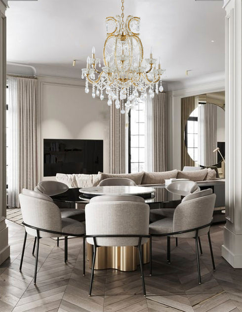 Bethel International in Satin Brass Chandelier Model: LA4307C38BR