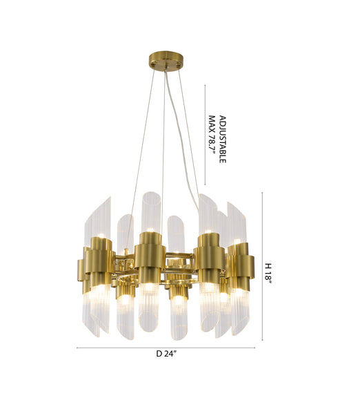 Bethel International in Satin Brass Chandelier Model: MU130C24BR