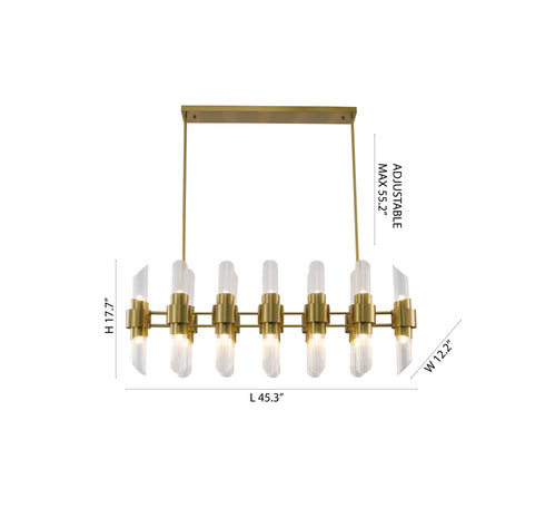 Bethel International in Satin Brass Chandelier Model: MU133C45BR