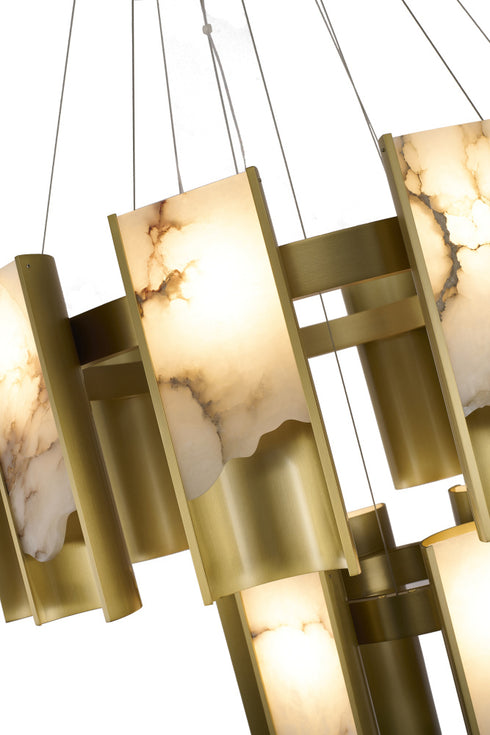 Bethel International in Satin Brass LED Chandelier Model: MU124C18BR