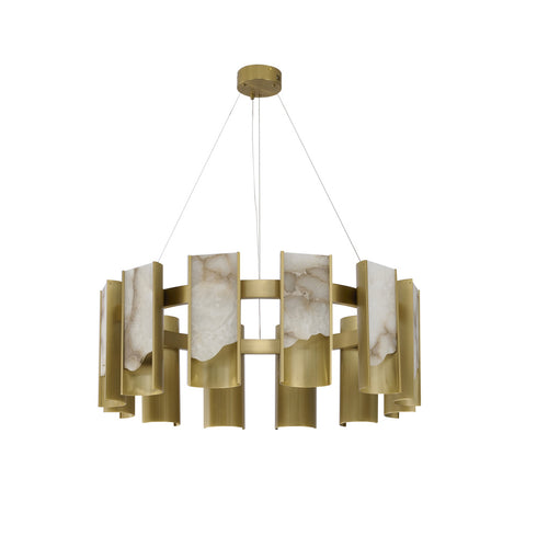 Bethel International in Satin Brass LED Chandelier Model: MU125C12BR