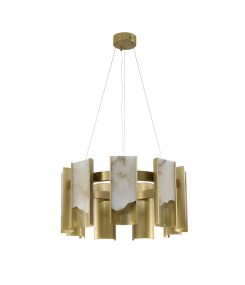 Bethel International in Satin Brass LED Chandelier Model: MU126C9BR