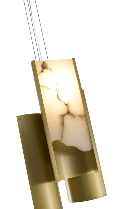 Bethel International in Satin Brass LED Pendant Model: MU127C3BR