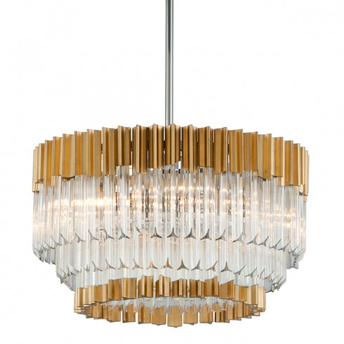 Corbett Charisma Chandelier in Gold Leaf/Stainless Steel Finish Model: 220-410-GL/SS
