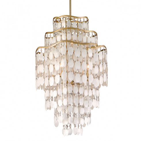 Corbett Dolce Chandelier in Champagne Leaf Finish Model: 109-47-CPL