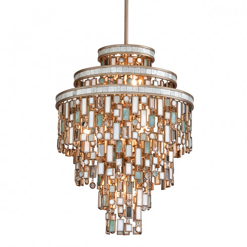 Corbett Dolcetti Chandelier in Champagne Leaf Finish Model: 142-47-CPL