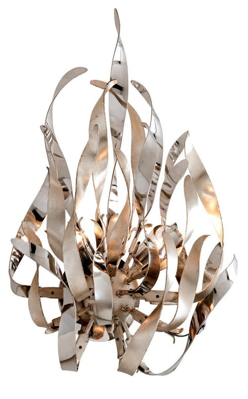 Corbett Graffiti Wall Sconce in Silver Leaf/Stainless Steel Finish Model: 154-12-SL/SS