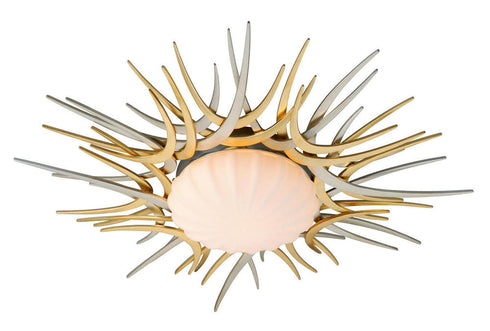 Corbett Helios Flush Mount in GOLD AND SILVER LEAF Finish Model: 224-31