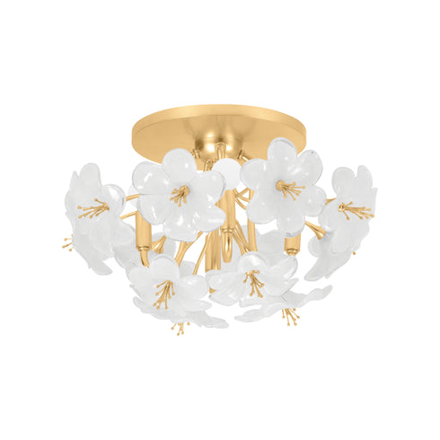 Corbett HYGEA Flush Mount in Gold Leaf Finish Model: 367-04-GL