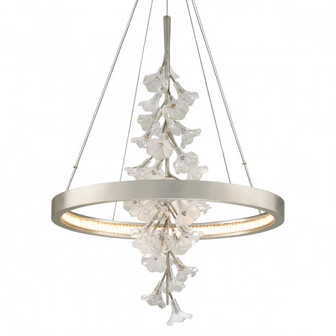 Corbett Jasmine Chandelier in Silver Leaf Finish Model: 269-71-SL