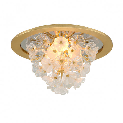 Corbett Jasmine Flush Mount in Gold Leaf Finish Model: 268-31-GL
