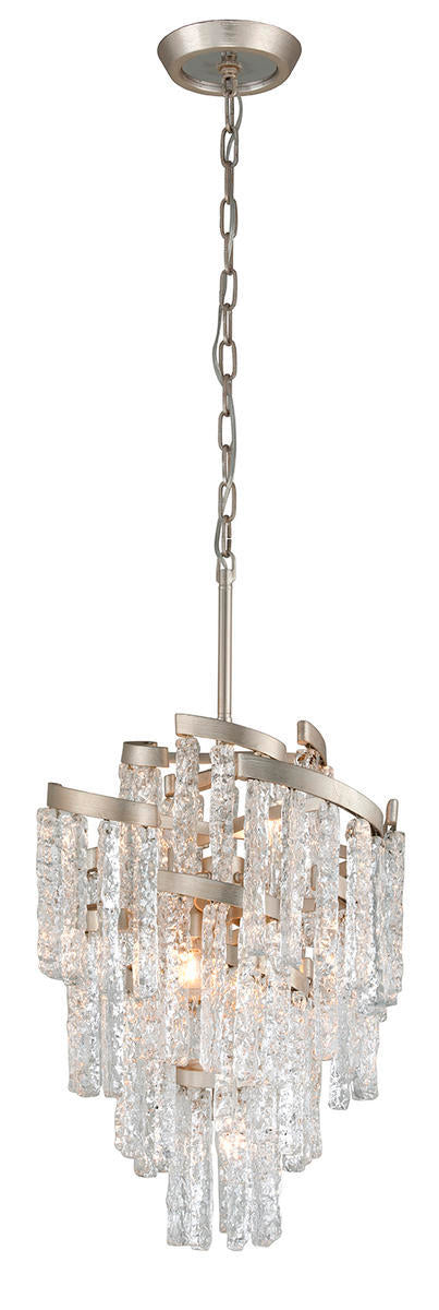 Corbett Mont Blanc Chandelier in MODERN SILVER LEAF Finish Model: 243-47