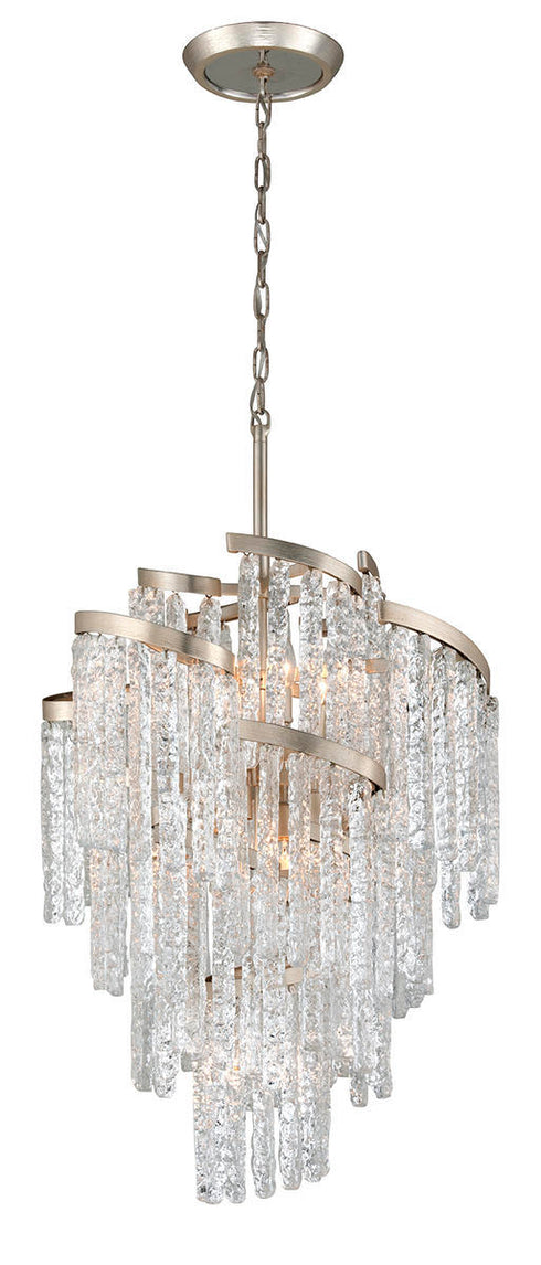 Corbett Mont Blanc Chandelier in MODERN SILVER LEAF Finish Model: 243-49