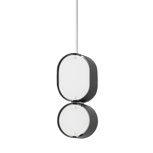Corbett Opal 2 LIGHT PENDANT in Soft Black with Stainless Steel Finish Model: 393-02-SBK/SS
