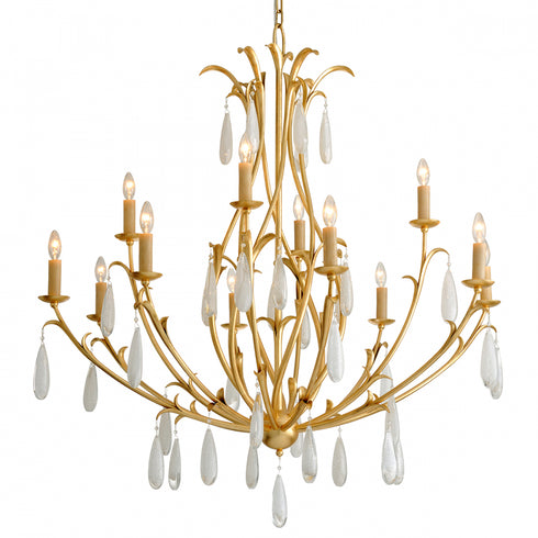 Corbett Prosecco Chandelier in Gold Leaf Finish Model: 293-012-GL