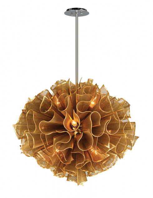 Corbett Pulse Chandelier in Gold Leaf Finish Model: 218-412-GL