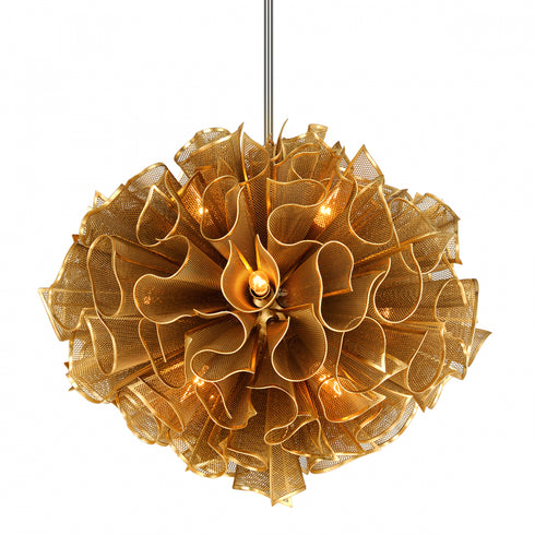 Corbett Pulse Chandelier in Gold Leaf Finish Model: 218-412-GL