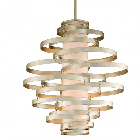 Corbett Vertigo Chandelier in MODERN SILVER LEAF Finish Model: 128-44