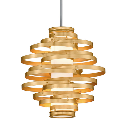 Corbett Vertigo Pendant in Gold Leaf Finish Model: 225-42-GL